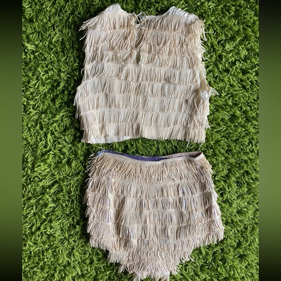 1950s/1960s vintage gogo dancer outfit/costume two piece handcrafted fringe - Picture 3 of 6